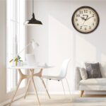Geevon Vintage Wall Clock, Silent 14" Non Ticking Retro Round Clock Quartz Decorative Battery Operated Wall Clock for Kitchen, Office, Classroom, Bedroom, Living Room Decor