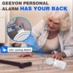 Geevon 2 Pack Personal Safety Alarms, 130DB Safe Sound Self Defense Alarm Siren with Strobe Light, Emergency Security Alert Devices for Women, Men, Elderly, Children (White - 2 Pack)